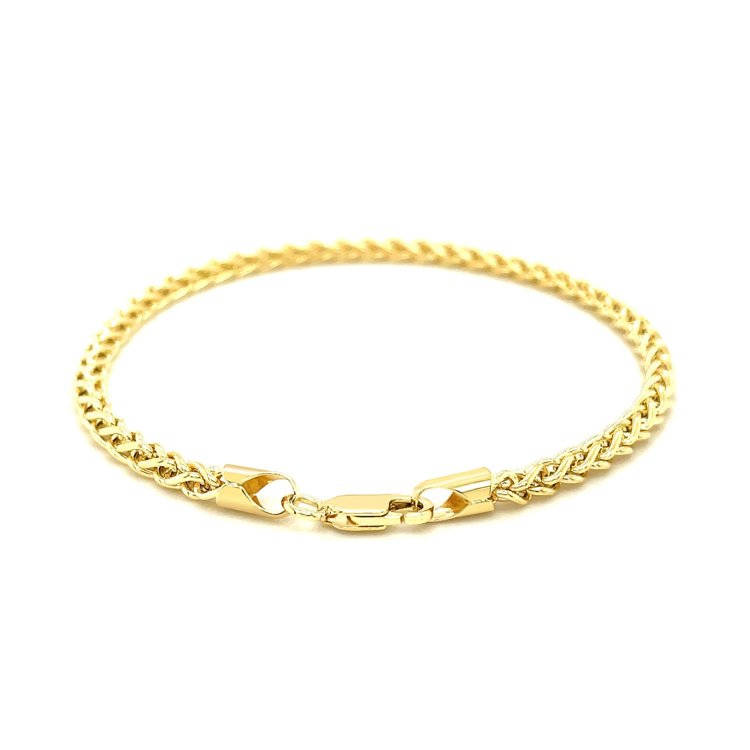 14k Yellow Gold Light Weight Wheat Bracelet (3.20 mm)
