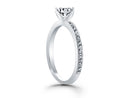 14k White Gold Classic Pave Diamond Band Engagement Ring