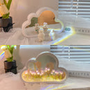Tulip Night Lamp DIY Material Cloud Tulips Night Lamp Decorative Mirrors Photo Frame LED Table Lights Korean Creative Desk Bedroom Handmade Birthday Gifts