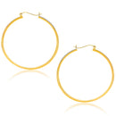 10k Yellow Gold Polished Hoop Earrings (1.5x40mm)