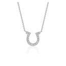 14k White Gold Horseshoe Design Diamond Pendant