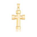 14k Yellow Gold Cross Pendant with Block Like Ends