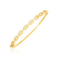 14k Yellow Gold High Polish Puffed Mariner Bangle (5.70 mm)