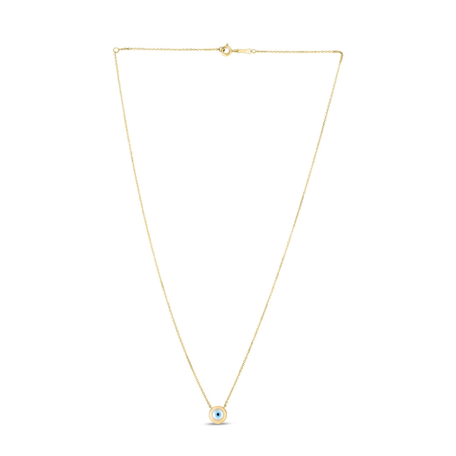 14k Yellow Gold MOP Evil Eye Necklace