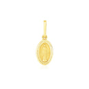 14k Yellow Gold Oval Religious Medal Pendant