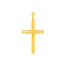 14k Yellow Gold Polished Cross Pendant