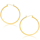 14k Yellow Gold Polished Hoop Earrings (1.5x40mm)