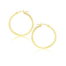 14k Yellow Gold Polished Hoop Earrings (2x25 mm)