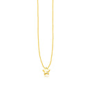 14k Yellow Gold Polished Star Necklace with Diamond