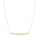 14k Yellow Gold Thin Textured Bar Necklace