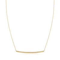 14k Yellow Gold Thin Textured Bar Necklace