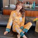 Ice Silk Pajamas Women's Long-sleeved Spring And Autumn Cardigans