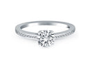 14k White Gold Channel Set Cathedral Engagement Ring