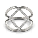 14k White Gold Interlaced Design Diamond Ring (1/5 cttw)