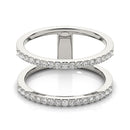 14k White Gold Dual Band Design Ring with Diamonds (1/3 cttw)