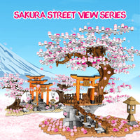 Japanese-style Street View Lighting Rotating Flower Box Assembling Building Blocks