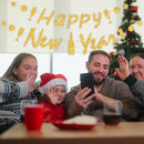 New Year Party Glitter Happy New Year Letter Hanging Flag