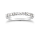 14k White Gold Fancy U Setting Shared Prong Diamond Wedding Ring Band