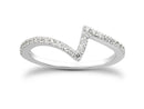 14k White Gold Fancy Zig Zag Pave Diamond Wedding Ring Band