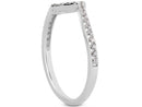 14k White Gold Fancy Zig Zag Pave Diamond Wedding Ring Band