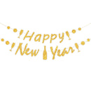 New Year Party Glitter Happy New Year Letter Hanging Flag