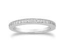 14k White Gold Pave Diamond Wedding Ring Band Set 1/2 Around