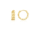 14K Yellow Gold Thick Curb Chain Huggie Hoop Earrings(4.2x12.4mm)