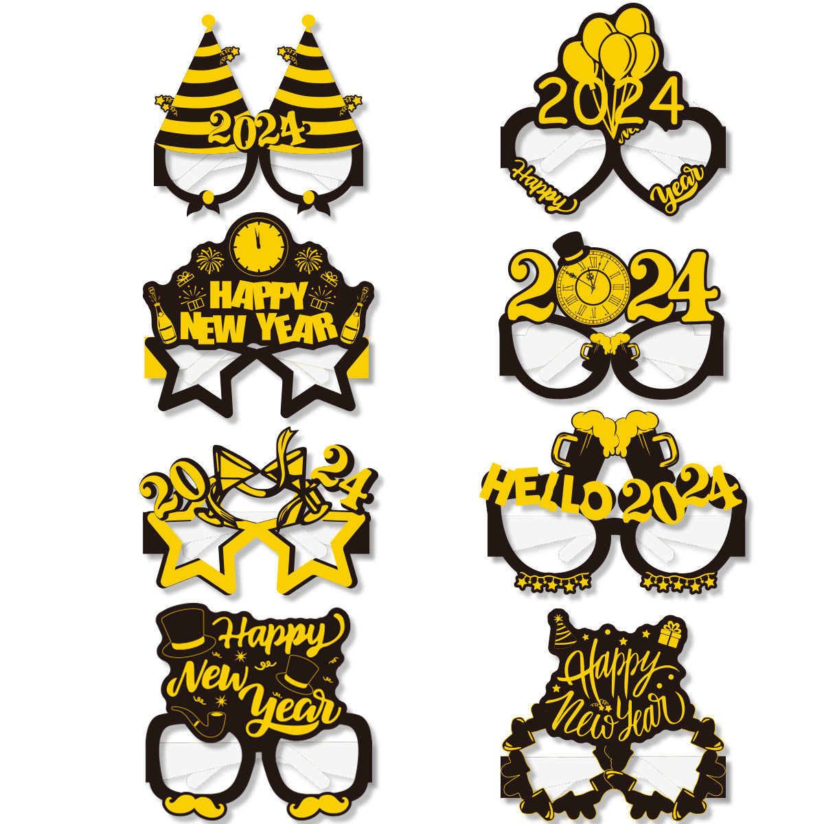 New Year Party Funny Photo Props Paper Glasses