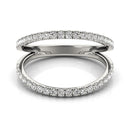 Split Band Design Diamond Embellished Ring in 14k White Gold (1/4 cttw)