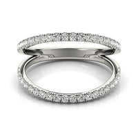 Split Band Design Diamond Embellished Ring in 14k White Gold (1/4 cttw)