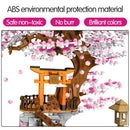 Japanese-style Street View Lighting Rotating Flower Box Assembling Building Blocks
