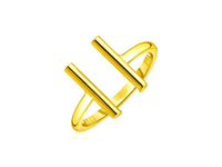 14k Yellow Gold Open Ring with Bars