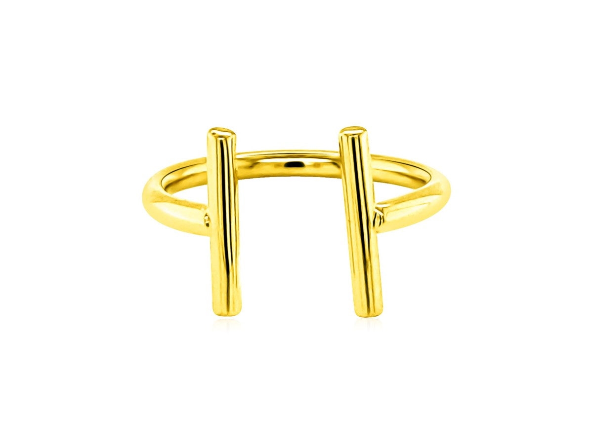 14k Yellow Gold Open Ring with Bars