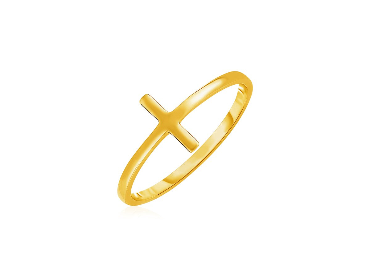 14k Yellow Gold Cross Motif Ring(1.50 mm)