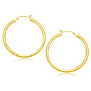 14k Yellow Gold Polished Hoop Earrings (3x40mm)