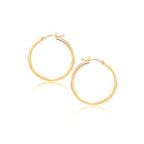 14k Yellow Gold Polished Hoop Earrings (2x40mm)