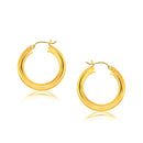 14k Yellow Gold Polished Hoop Earrings (5x30 mm)