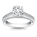 14k White Gold Pave Diamond Cathedral Engagement Ring