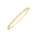 14k Yellow Gold High Polish Puffed Mariner Link Bangle (4.60 mm)