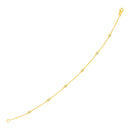 14k Yellow Gold 7 inch Bracelet with Diamond Stations (3.30 mm)