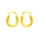 14k Yellow Gold Polished Oval Hoop Earrings