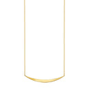 14k Yellow Gold Necklace with Polished Curved Bar Pendant