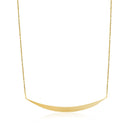 14k Yellow Gold Necklace with Polished Curved Bar Pendant