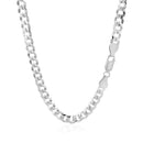 Rhodium Plated Sterling Silver Curb Style Chain (5.50 mm)