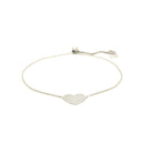 14k White Gold Adjustable Heart Bracelet (0.90 mm)