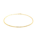 10k Yellow Gold Sparkle Anklet 1.5mm