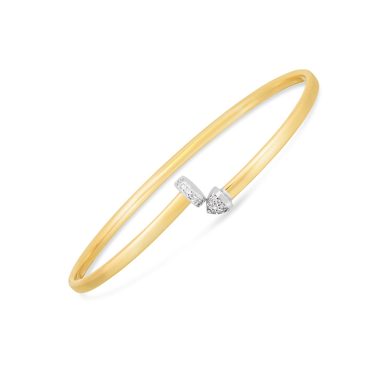 14k Two Tone Gold Diamond Hardware Bangle (3.00 mm)