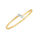 14k Two Tone Gold Diamond Hardware Bangle (3.00 mm)