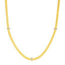 Woven Rope Necklace with Diamond Accents in 14k Yellow Gold