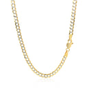 14k Two Tone Gold Pave Curb Chain (3.60 mm)